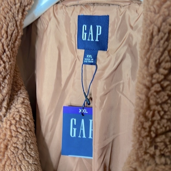 GAP l Sherpa Peacoat Jacket Holiday Brown Comfy Teddy Bear Fall Coat 2X Plu… - Picture 4 of 16